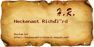 Heckenast Richárd névjegykártya